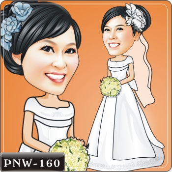 高雅婚紗新娘Q版畫PNW-160